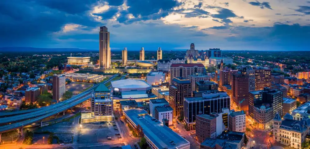 Aerial panorama of Albany, New York