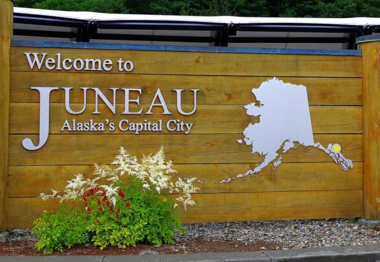 Town sign for Juneau Alasca